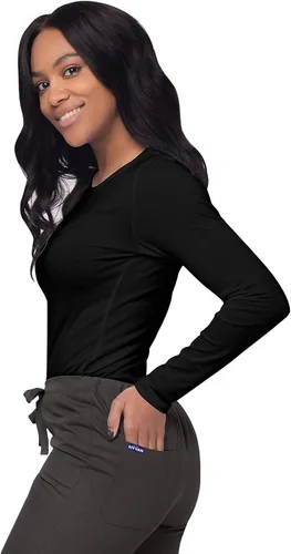 Miniatura 3 de SIVVAN - Camiseta de manga larga cómoda de uniforme médico para mujer