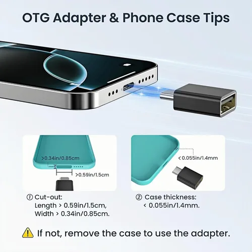 Miniatura 4 de Adaptador USB A a USB C OTG, paquete de 4 unidades, 2 unidades de tipo C a A y 2 adaptadores USB A a C, compatible con MacBook Pro Air, Samsung