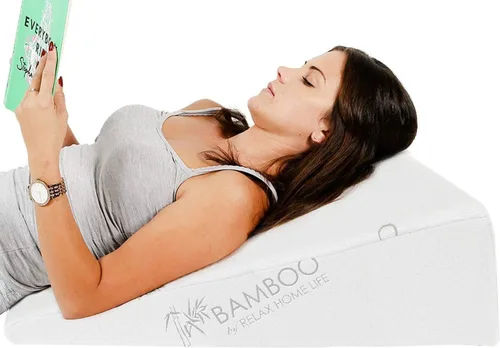 Almohada de cuña de cama de 7.5 pulgadas para reflujo ácido o dormir | Parte superior de espuma viscoelástica de 1.5 pulgadas con funda que mantiene