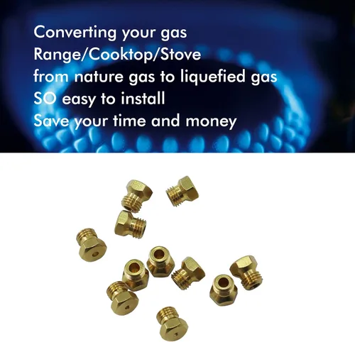Miniatura 6 de Kit de conversión de gas LP de 36 piezas para parrilla/cocina/estufa Boquillas de orificio de latón para propano y gas natural