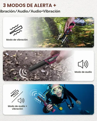 Miniatura 5 de DR.ÖTEK Detector de metales Pinpointer para adultos y niños, IP68 totalmente impermeable, detector de metales subacuático, puntero de mano