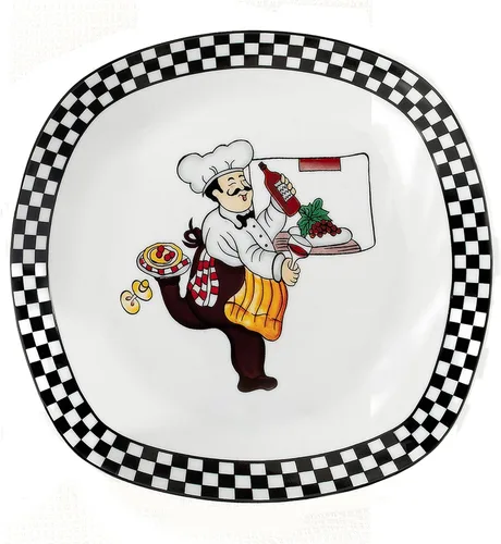 Miniatura 2 de Elegante y elegante vajilla cuadrada de porcelana de 20 piezas, servicio para 4 personas para organizar fiestas y eventos, diseño de chef