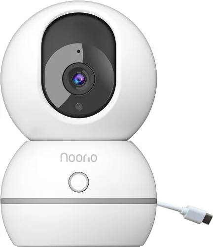 Noorio Cámara de seguridad para interiores, cámara UHD de 4 MP para mascota/perro de 360 grados para seguridad del hogar, llamada de un solo toque,