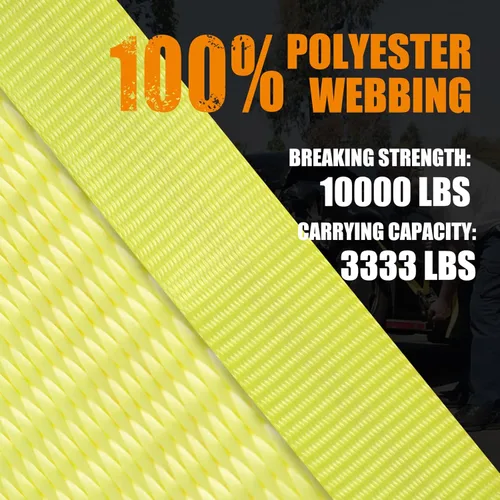 Miniatura 7 de Correa de amarre de trinquete, paquete de 2 correas de trinquete resistentes de 2 pulgadas x 27 pies con mango de aluminio, correas de carga
