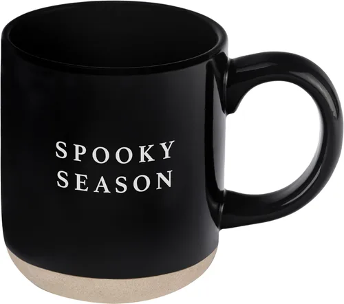 Miniatura 10 de Sweet Water Decor Taza de café de otoño con diseño de hojas marrones, taza de gres de 14 onzas para té y sidra, apta para microondas y lavavajillas