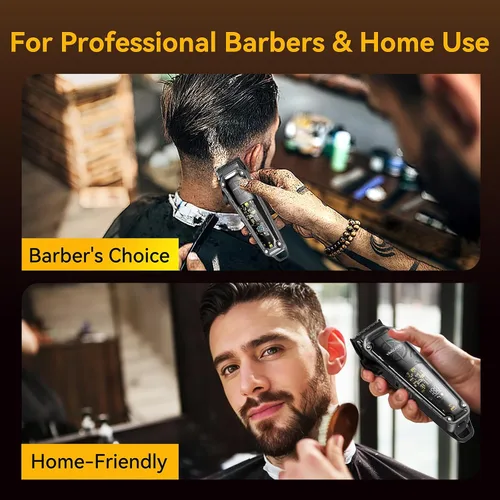 Miniatura 5 de Kit de cortapelos para hombre, kit de corte de pelo eléctrico profesional inalámbrico con pomada, recortadora de hoja en T sin brecha, protectores
