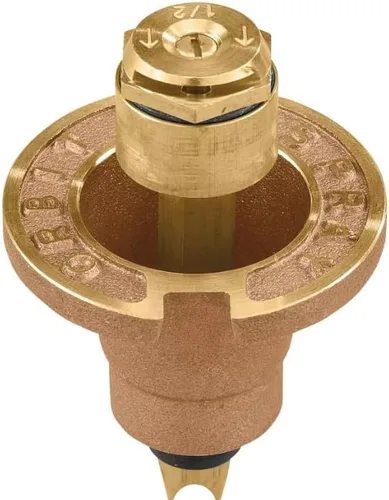 Miniatura 2 de Orbit 54071 - Paquete de 2 rociadores emergentes de latón con boquilla de pulverización de medio patrón, rociadores emergentes de latón para rociar