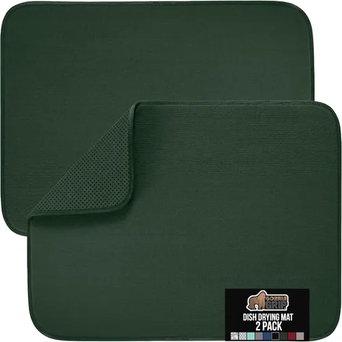 Miniatura 28 de GORILLA GRIP Tapete de microfibra ultra absorbente de agua, malla gruesa de secado rápido, almohadilla antideslizante para platos de fregadero
