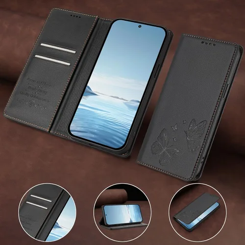 Miniatura 6 de Funda compatible con Tecno Spark Go 1 / 1S / Spark Go 2025, compatible con Tecno Pop 9 4G 【Bloqueo RFID】【Tarjetero con cierre magnético】 Marrón