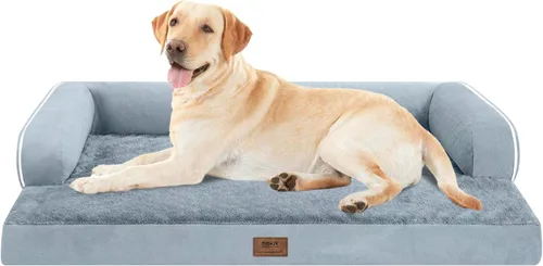 Miniatura 133 de Cama ortopédica impermeable para perros pequeños, cama para perros de tamaño mediano, cómoda cama para mascotas y gatos con lados, funda extraíble