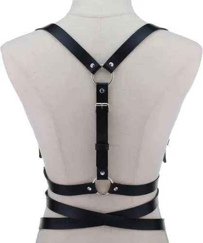 Miniatura 6 de eYLun Cinturón de cuero para mujer, cinturón de cintura ajustable, punk, cinturón gótico, correas de cintura