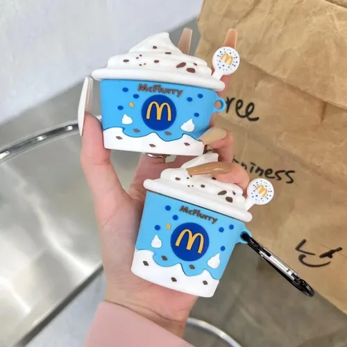 Miniatura 2 de Funda para AirPod Pro 2, bonita y divertida taza de helado Kawaii a la moda para AirPods Pro de 2ª generación 2022 lanzado en 2022 (azul)