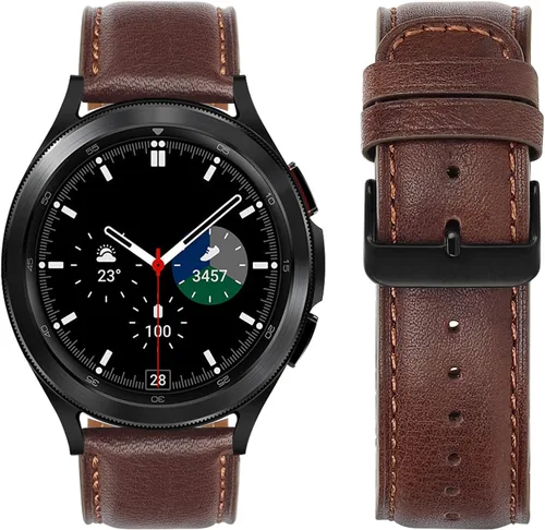 Miniatura 3 de Tasikar Bandas de Cuero Compatibles con Samsung Galaxy Watch 47mm 7/6/5/4 Banda/Watch 6 Classic 43mm 47mm/Watch 5 Pro Banda, Correa de Cuero Genuina