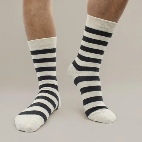 Miniatura 91 de TOEJYJ Calcetines de vestir divertidos para hombre, paquete de calcetines casuales divertidos, coloridos calcetines de algodón a rayas, talla 10-13