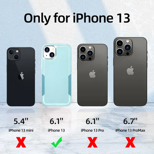 Miniatura 6 de Funda resistente para iPhone 13 para hombre, delgada y protectora para iPhone 13 i Phone iohone Funda para iphine i 13 (verde)
