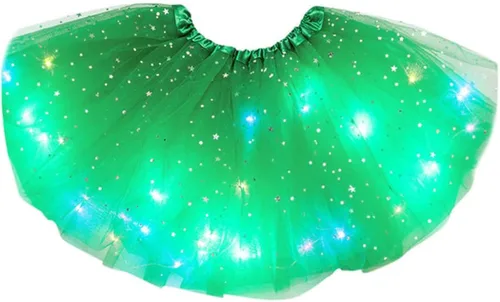RELBCY Falda tutú LED para mujer, tutú de tul iluminado, falda tutú en capas de neón, disfraz de tutú para fiesta de festival, para mujeres y niñas