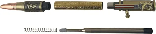 Miniatura 5 de Penn State Industries PKCP8AEAP - Kit de bolígrafo de acción patriótico grabado con perno de águila calva (1, peltre antiguo)