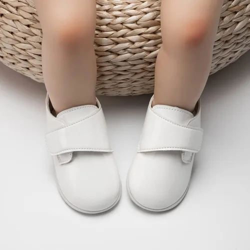 Miniatura 3 de Babelvit Mocasines Oxford para bebés y niñas, zapatos con cordones, zapatos para caminar primero, mocasines de piel sintética, suela de goma suave