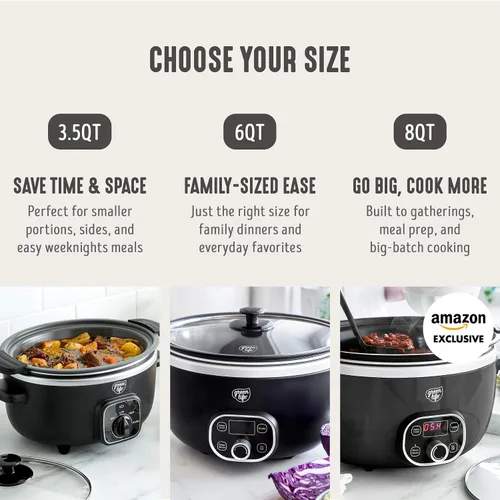 Miniatura 10 de GreenLife Olla de cocción lenta de 6QT, olla de cerámica antiadherente no tóxica sin PFAS, recipiente interior extraíble, programable, apta