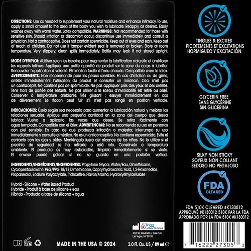 Miniatura 6 de Wet Cool Tingle - Lubricante de excitación a base de agua, lubricante de refrigeración personal de primera calidad para hombres, mujeres y parejas