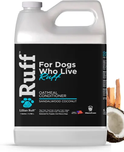 Miniatura 10 de Ruff by Lillian Ruff - Acondicionador de avena de coco y sándalo para perros, hidrata y calma la piel seca con picazón, promueve un pelaje