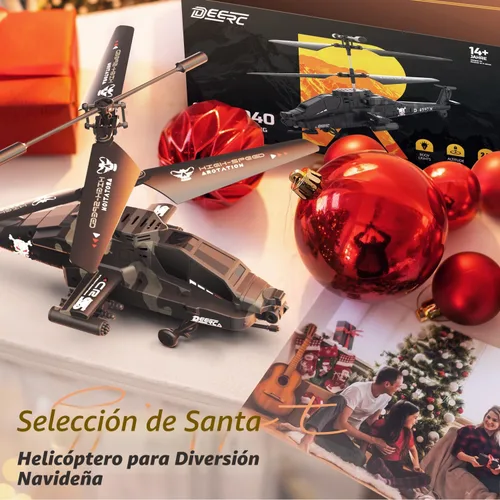 Miniatura 8 de DEERC - Helicóptero RC, avión RC para niños y adultos, helicóptero de control remoto de 2.4GHz, tiempo de vuelo de 26 minutos, luces LED y retención
