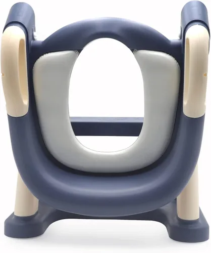 Miniatura 6 de Escalera de asiento de entrenamiento para niños pequeños, silla de inodoro con escalón más ancho, entrenador de baño para niños pequeños Azul