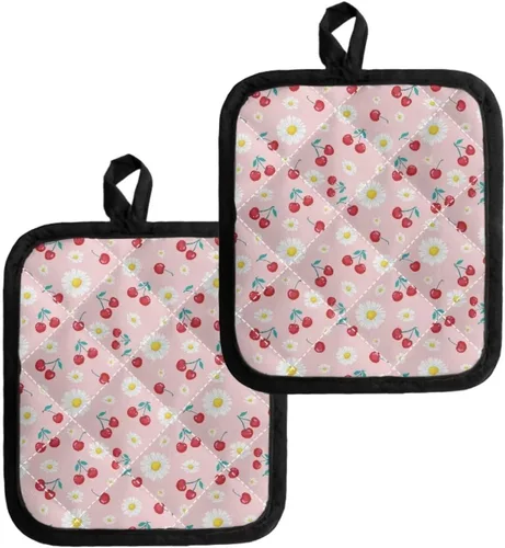 Miniatura 14 de UNICEU Porta ollas de mariposa con diseño de gallo, 2 paquetes para cocina, hornear, parrilla, cocinar, resistentes al calor, almohadillas calientes