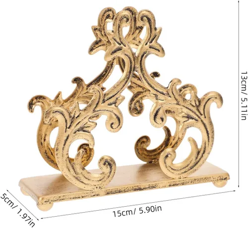 Miniatura 2 de Servilletero decorativo de 5.90 x 5.11 x 1.96 pulgadas, soporte de servilleta de metal con rama de sauce dispensador de pañuelos para encimera