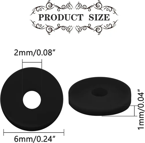 Miniatura 3 de Cuentas de arcilla polimérica negra, cuentas Heishi de 0.236 in para joyería, pulseras, collares, 1000