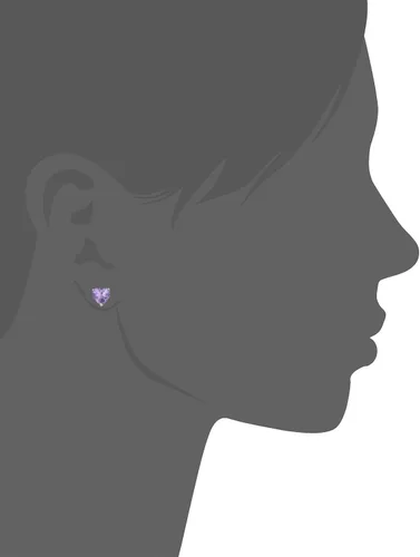 Miniatura 25 de Kooljewelry Pendientes de plata de ley y circonita cúbica con piedra natal