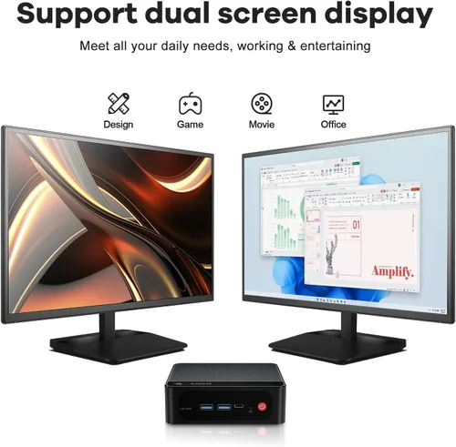 Miniatura 6 de Beelink Mini PC, SER5 AMD Ryzen 5 5500U(7nm, 6C/12T) hasta 4.0GHz, Mini Computadora de Juegos 16GB DDR4 RAM 500GB NVME SSD, Micro PC 4K@60Hz Doble