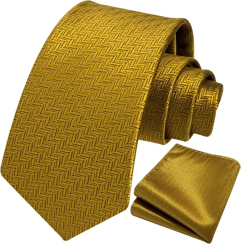 Miniatura 126 de HISDERN Conjunto de corbata a cuadros a cuadros pañuelo tejido clásico formal para hombre corbata y bolsillo cuadrado