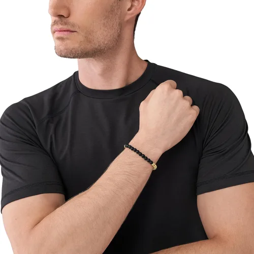 Miniatura 3 de AX ARMANI EXCHANGE Pulsera de cuentas de latón bicolor para hombre (Modelo AXG0119710), Latón, Sin gemas.