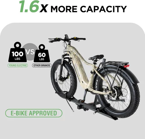 Miniatura 2 de Young 100 libras. Estante de aluminio para bicicletas y bicicletas eléctricas, se adapta a automóviles, SUV, furgonetas, caravanas y remolques