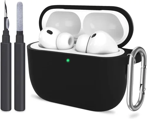 Miniatura 25 de Funda para AirPods Pro 3 con limpiador y protector de silicona suave con llavero para mujeres y hombres, funda para Apple AirPods Pro de 3ª Claro