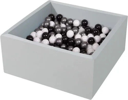 Miniatura 11 de TRENDBOX Pozo de bolas extra grande de 47.2 x 47.2 x 13.8 pulgadas, equipo suave de espuma viscoelástica para niños pequeños, gris claro