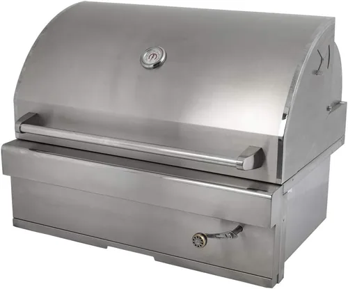 Miniatura 2 de Turbo Charcoal - Parrilla de barbacoa de acero inoxidable integrada de 32 pulgadas con bandeja de carbón