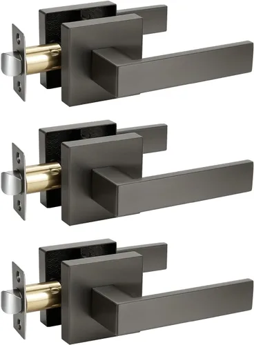 Miniatura 41 de KNOBWELL Paquete de 1 manija de puerta interior negra para uso en interiores, reversible para izquierda y derecha sin llave Negro