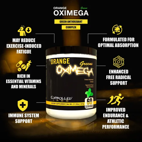 Miniatura 2 de Controlled Labs Menta verde naranja OxiMega Greens- 0.72 lb