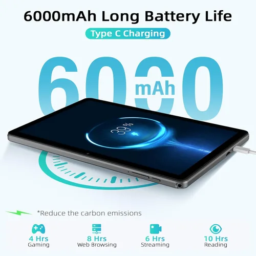 Miniatura 5 de Tablet de 10 pulgadas, tableta Android 15 con Octa-core Cortex, 18 GB de RAM 128 GB ROM/1 TB TF, Widevine L1, pantalla táctil de tableta