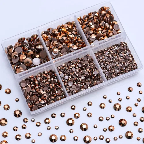 Miniatura 32 de 3000 PIEZAS de Brillantes de Resina con Dorso Plano, 2mm 3mm 4mm 5mm 6mm Rosa Claro AB, Brillantes de Resina en Gel con Dorso Plano para Vasos