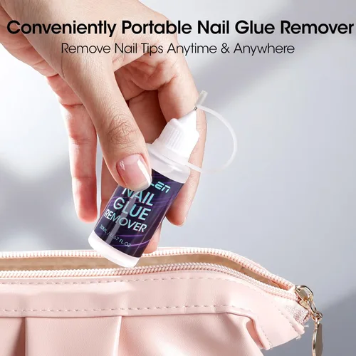 Miniatura 8 de Gellen Pinpoint - Removedor de pegamento de uñas para prensas, 0.68 onzas líquidas sin acetona, removedor de pegamento suave, removedor