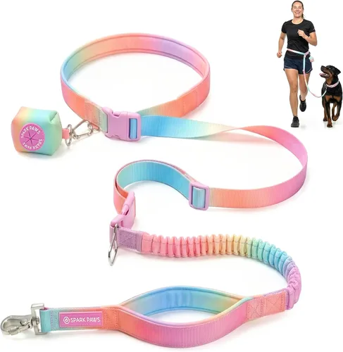 Miniatura 12 de Spark Paws - Correa de perro manos libres, correa elástica para la cintura que absorbe los golpes para correr, clip para cinturón de seguridad