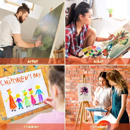Miniatura 7 de para niños, adolescentes, chicas adolescentes, cosas de moda, relleno para cesta de Pascua, juego de pinceles de pintura acrílica Soucolor para Rosa