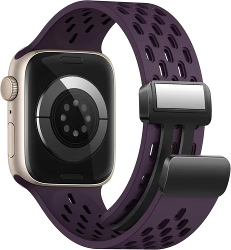 Miniatura 10 de Correa deportiva magnética antisudor para Apple Watch, correas de silicona impermeable y transpirable. Para compatible con iWatch Ultra SE Series