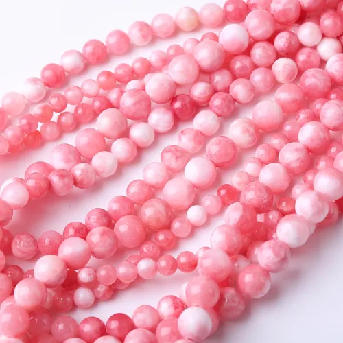 Miniatura 3 de 10MM Cuentas sueltas redondas de jade persa blanco rosa natural, cuentas de gemas naturales, cuentas de piedra de energía de cristal para hacer Jade