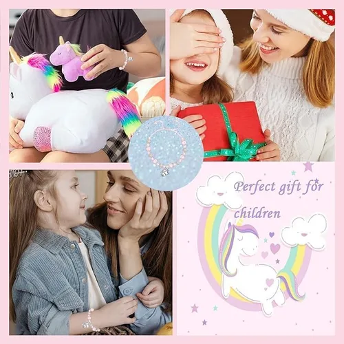 Miniatura 3 de M&Ostyle Pulsera mágica de unicornio para niñas, pulsera rosa, regalo de joyería de unicornio para niñas, hija, nieta, sobrina, cumpleaños, Navidad