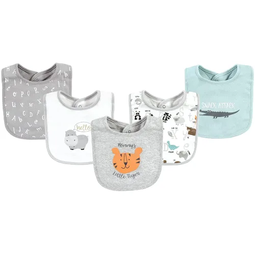 Miniatura 55 de Hudson Baby Baberos unisex de algodón para bebé, Hello World, talla única
