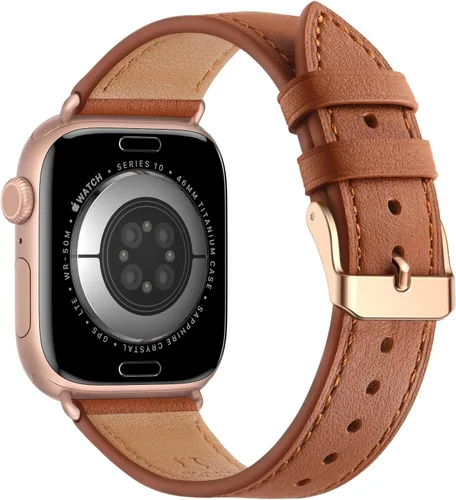 Miniatura 8 de Bestig - Correa compatible para Apple Watch de 38mm, 40mm, correa de repuesto de cuero genuino para iWatch Series 6, SE, 5, 4, 3, 2, 1, Sports &